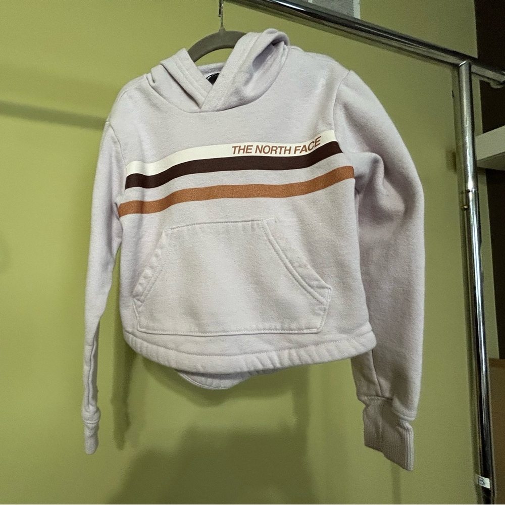 The North Face Kids Hoodie in Light Purple with Stripes